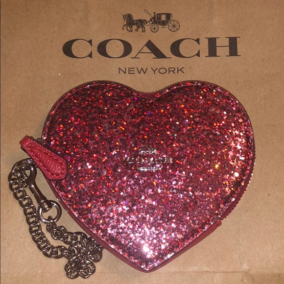 coach heart coin purse